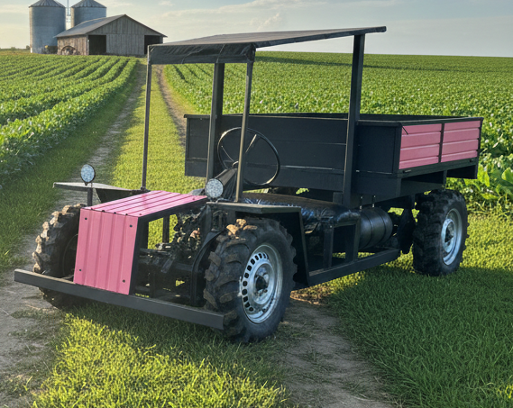 Carreta agrícola cor de rosa 4x2